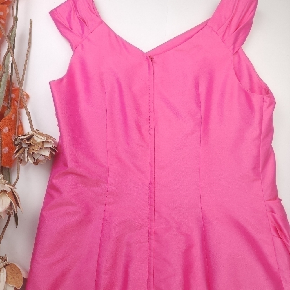 Marisa Baratelli Pink Thai Silk Formal Dress sz 10 - Picture 9 of 14